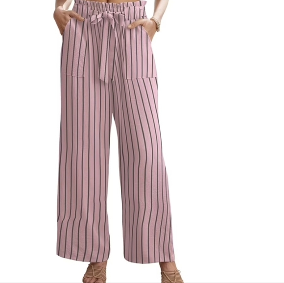 Indulge Blue Striped Wide Leg Pants - Picture 3 of 6